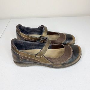 Naot Kirei Mary Jane Flat Brown Size 38 7-7.5